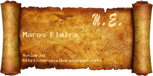 Maros Elmira névjegykártya